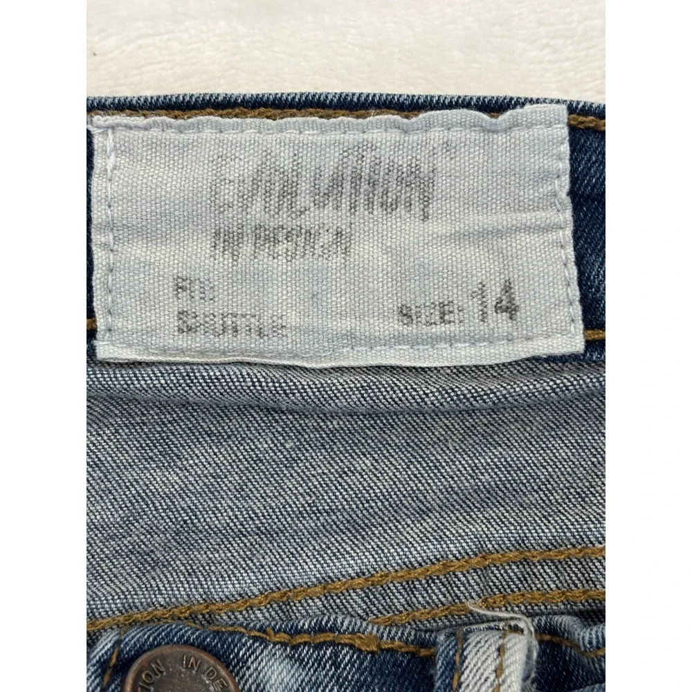 Evolution In Design Boys Size 14 Seattle Distressed Moto Jeans Orange Patches